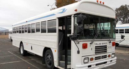 Side View of Shuttle Bus