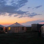 Octagon 20' Tent at Sunset 2