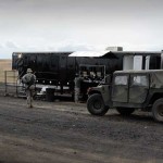 Military Base Camp with Mobile Showers and Hand Wash Stations